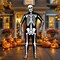 Boy's Skull N Bones Morphsuit Costume with Full Hooded Skeleton Print Design